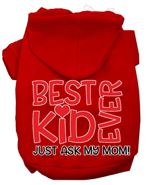 Ask My Mom Screen Print Dog Hoodie Red XXXL